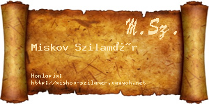 Miskov Szilamér névjegykártya